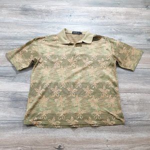 Bugatachi Mens Medium Short Sleeve Shirt Designer Polo Casual Golf Floral Party